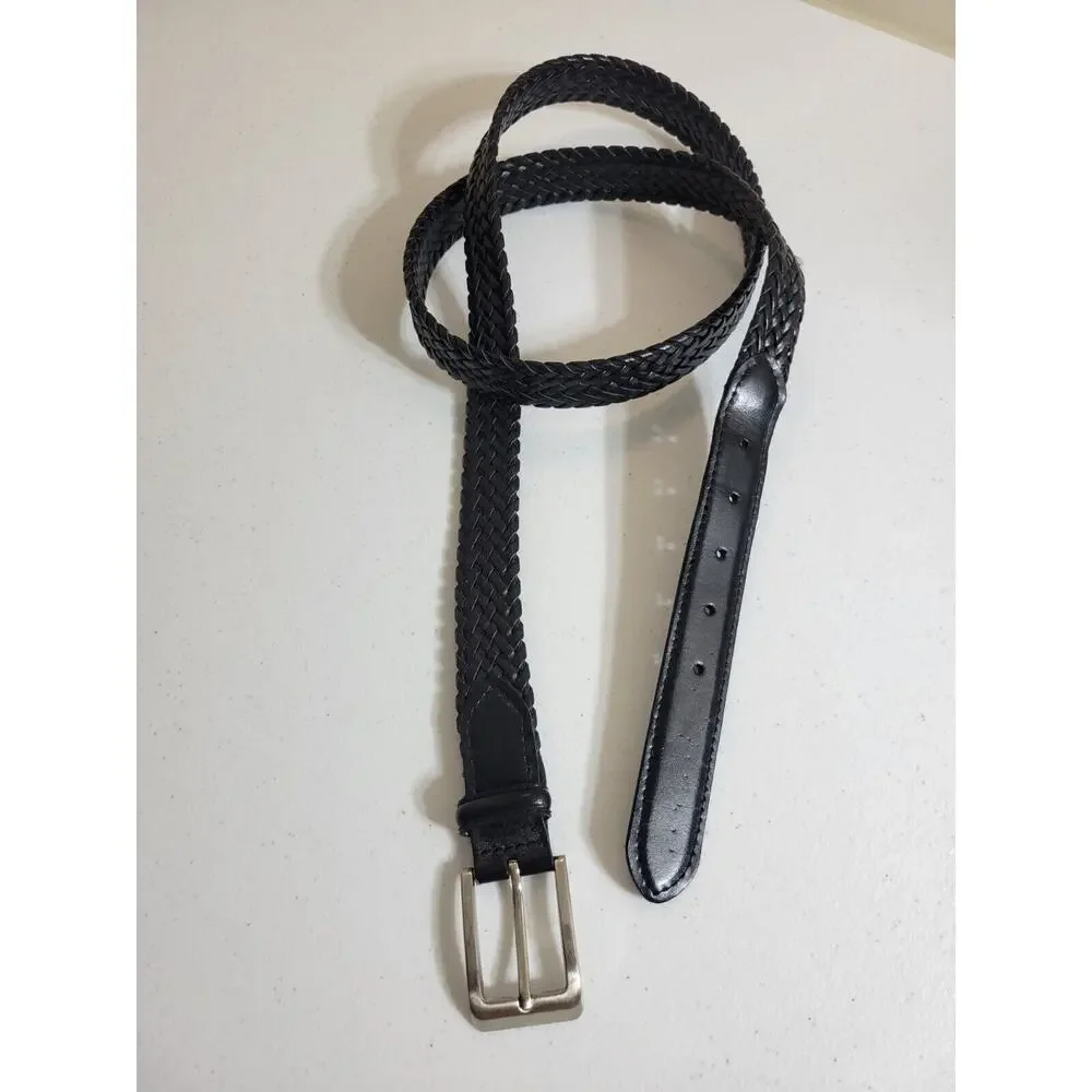 Woven Braided Casual‎ Belt Men's Black Non-Leather Cowboy Western Size 48